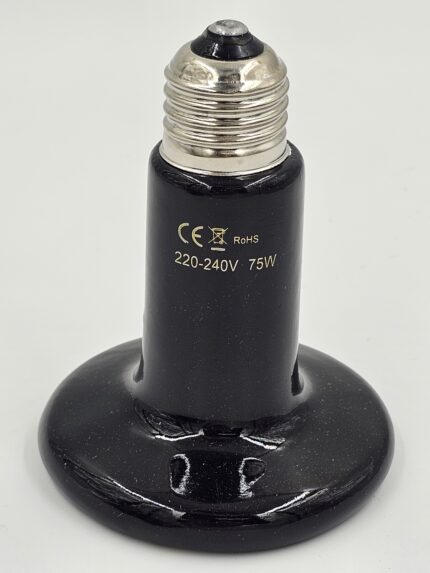 Ceramic Heat Lamp Black 75W 75mm