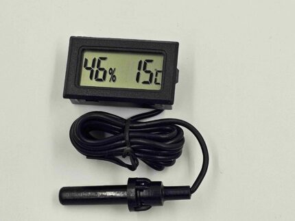 Digital Thermometer plus Hygrometer with probe BLACK